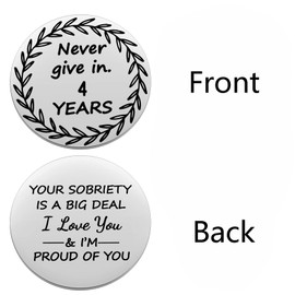 Ukodnus 4 Year Sobriety Coin, Four Years Sober, Recovery Token, Sober for Him, AA Recovery Medallion Chip, Unique 12 Step Gifts, NA Addiction Recovery Gift