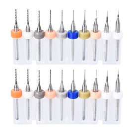 sourcing map PCB Drill Bits 0.2mm-1.1mm Tungsten Carbide Rotary Tool Jewelry CNC Engraving Print Circuit Board Micro Drill Bits 1/8 Inch Shank 2 Set (20 Pcs)