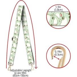 DANHRO Wide Purse Strap Replacement Crossbody Handbag Shoulder Strap Adjustable Bag Straps Replacement (Cute Frogs)