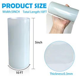 Clroursim 5 Inch x 10FT,Clear Waterproof Repair Tape, Heavy Duty Patch for Fabric, Tarp, Tent, RV Roof, Awning, Underbelly, Sail, Boat Cover and Outdoor Surfaces