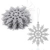 SULOLI Glitter Snowflake Hanging Decorations(Silver)
