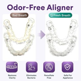 Unbranded Retainer Cleaner Tablets, Invisalign Cleaner, Remove Stains, Odors & Plaque, ...