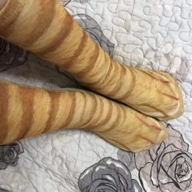 Egurs Animal Paw Socks Unisex 3D Printed Socks Funny Animal Feet Paws Crew Socks for Men Women Children Cheetah Child, Leopard