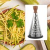 Hemoton 9 Inch Wood Handle Stainless Steel Cone Cheese Grater