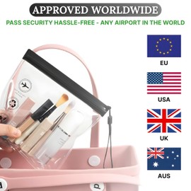 Nestixy TSA Approved Clear Toiletry Bags 4 Pack – Leakproof Travel Liquid Bags for Hand Luggage, Airport Security Compliant, Reusable PVC Cosmetic Organizer, 20x20cm 1L