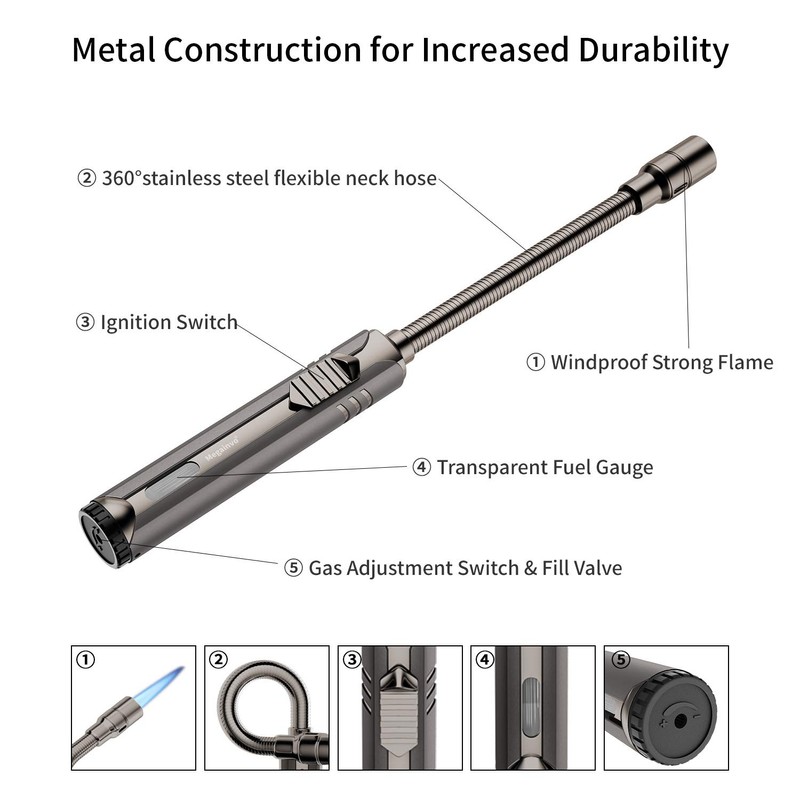Butane Lighter Torch Long Lighter Refillable Jet Lighter Windproof Lighter