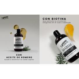 El Bárbaro - Shampoo Anticaída, Con Biotina y Aceite de Romero - Ayuda a Reducir la Caída del Cabello y Estimula el Crecimiento - Shampoo Fortalecedor para Cabello Debil 300ml