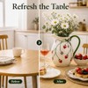 White Strawberry Pitcher Vase Ceramic Jug with Handle | Home