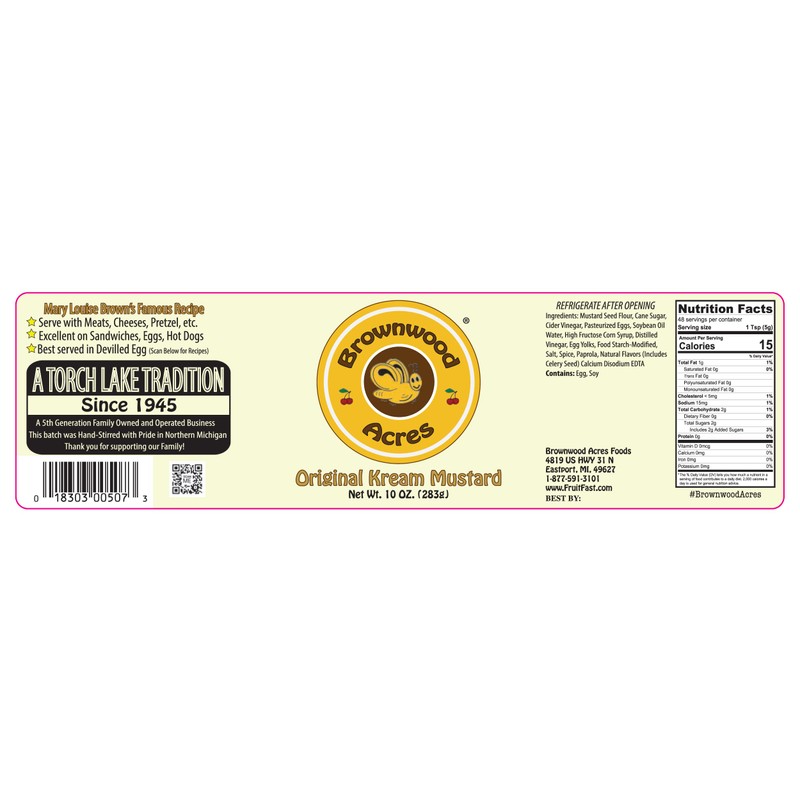 Original Kream Mustard by Brownwood Acres | Handcrafted in Northern