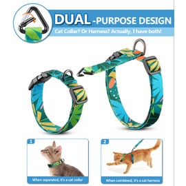 Halypet Cat Harness and Leash Set, Collars [3 in 1 Adjustable & Lightweight] Escape Proof Cat Harness, Soft Comfortable Kitten Harness for Large Cats Safe, Easy to Wear, Outdoor Walking Travel
