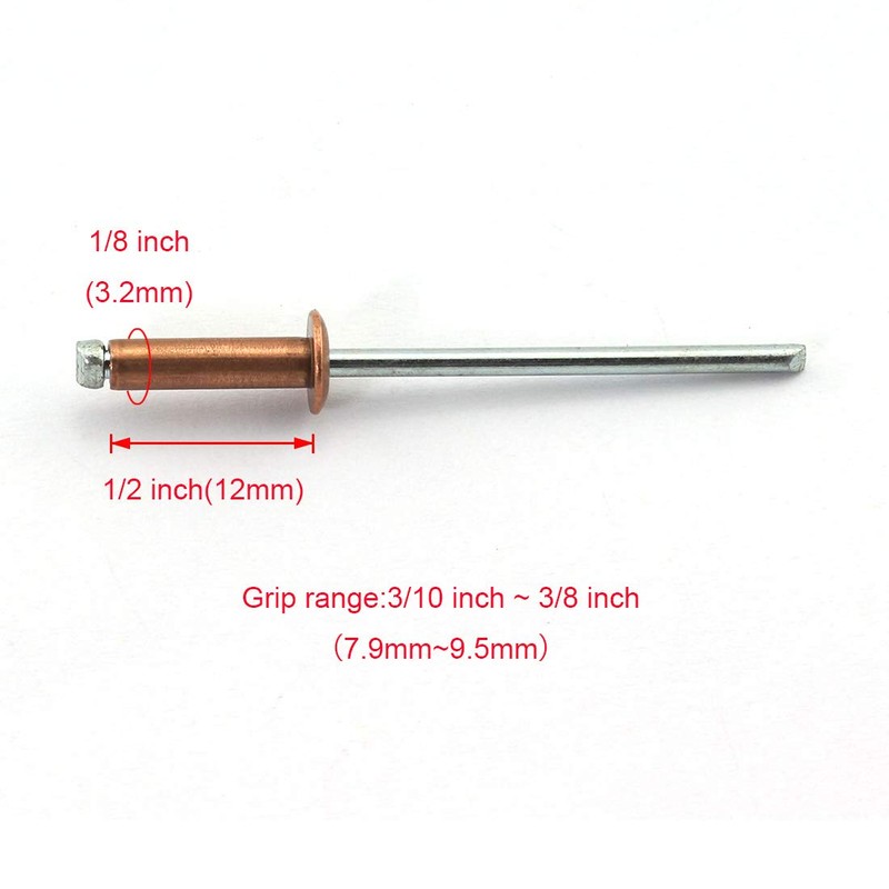 HJ Garden 60pcs 1/8 x 1/2 Inch (3.2x12mm) Red Copper
