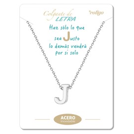 cotigo Initial Necklace Stainless Steel Women's Necklace with Small Letter A-Z Pendant - Jewellery Gift for Mother, Birthday, Girlfriend or Friends, Colour Silver and Golden, stainless steel