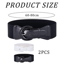 2 Pieces Women'S Wide Belt, Simple And Versatile Belt, Retro Belt, Elastic Elastic Belt, Clothing Decoration Belt.