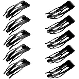 10 Pcs Double Grip Hair Clips,Black Barrettes Snap hair Clips,Metal Snap hairs clips,Black Double Grip Hairs clips,Metal hair Grips Accessories,for Women Hairs Making,Hair Accessories,Salon Supplies.