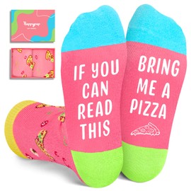 HAPPYPOP Pizza Socks Pizza Gifts, Kids Silly Crazy Novelty Socks 7-9 Years, Valentine