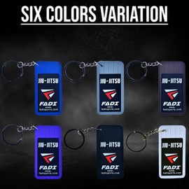 Fadi Sports Jiu Jitsu Keychain - Durable BJJ Emblem, Martial Arts Accessory for Brazilian Jiu Jitsu Fans and BJJ Merchandise (Grey)