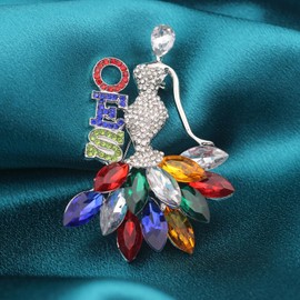 Order of The Eastern Star Gift for Women Rhinestone OES Brooch Pin OES Gift Greek Sorority Gift Paraphernalia Jewelry OES Symbol Jewelry (Girl OES Pin)