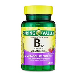 Spring Valley Adult Gummy Vitamin B12 Supplement, 500mcg, 100 Vegetarian Gummies