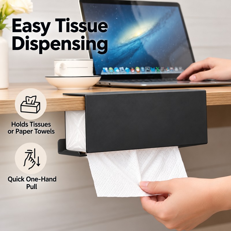 Under-Cabinet Paper Towel Holder for Kitchen and Bathroom – Space-Saving