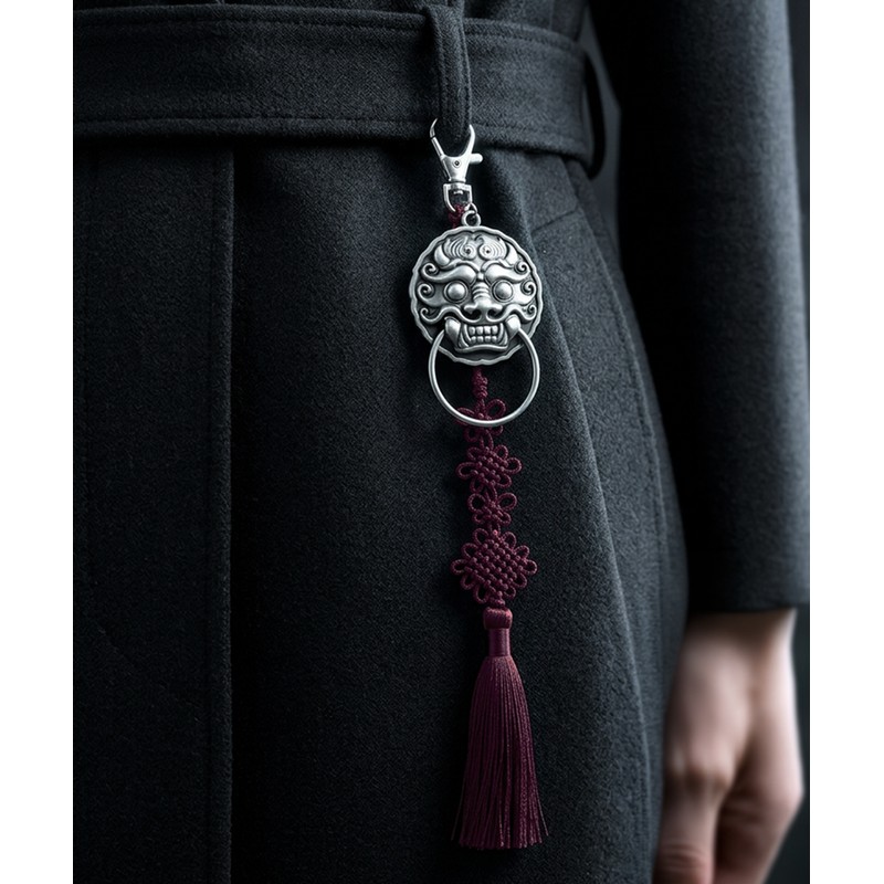 TM3 Guardian Goblin Traditional Pattern Plum Blossom Knot Norigae Keychain