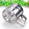 Stainless Steel Shaker Sieve Cup Mesh Crank Flour Sifter with