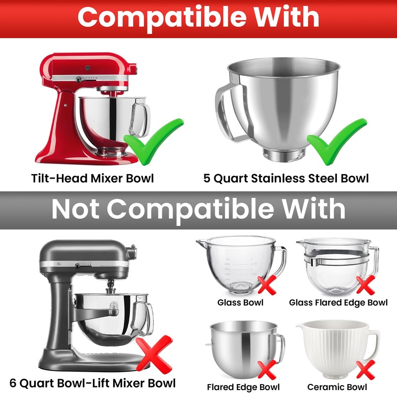 Silicone Mixer Bowl Cover - Mixer Splatter Guard Lids for