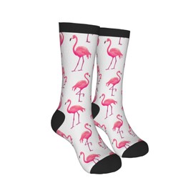 Yealedee Flamingo Socks Novelty Crew Socks Crazy Dress Socks For Men Women