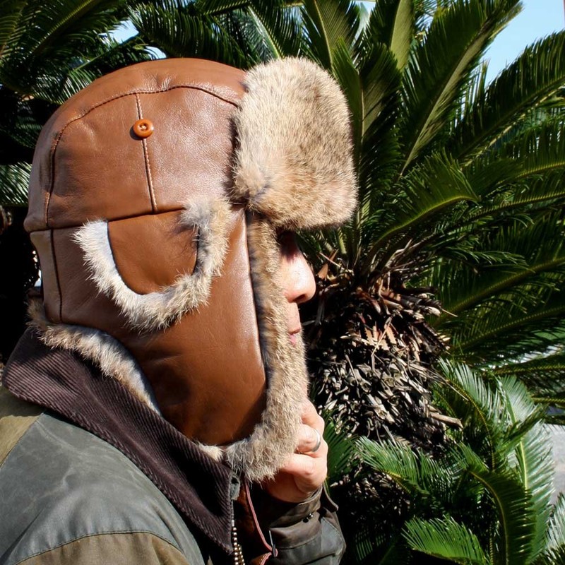 Green in a bottle hot shell leather thermal hat for