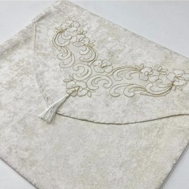 ErYa Çeyizlik Bohça Fabric Nişan Gelin Damat Hediye Gift with Fringe, Lace and Embroidery - Ideal for Dowry (White)