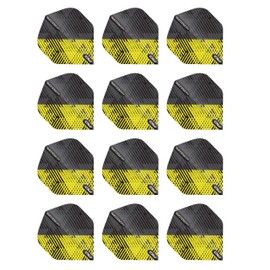 RED DRAGON Hardcore Radical Yellow and Black Fleck Dart Flight - 4 Sets per Pack (Total 12 Dart Flights)