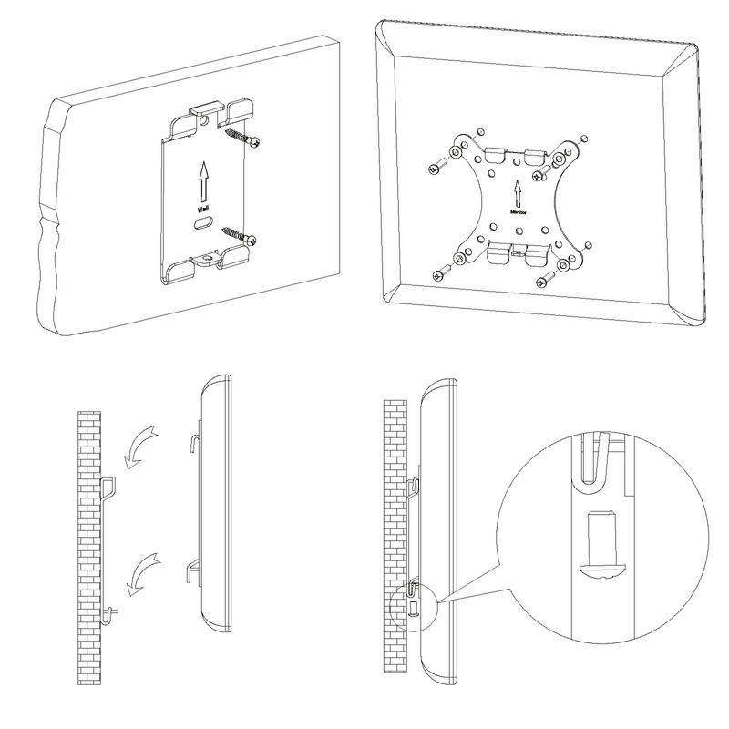 Drall WHB-14 Universal TV Wall Mount Extra Flat Slim for