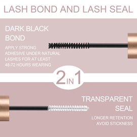 YOONOYA Eyelash Glue Bond & Seal, Eyelash Glue for False Eyelashes, Lash Bond and Seal for Eyelash Extension, Cluster Lashes Glue, Super Strong Hold, 48-72 Hours, Waterproof, 5 ml, 0.17 oz