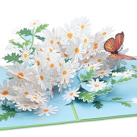 papercrush Pop-Up Birthday Card Daisy with Butterfly - 3D Birthday Card for Women (Girlfriend, Colleague), Congratulations Card for Wife, Mum & Grandma, Voucher Card for Gardeners