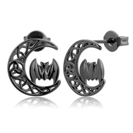 925 Sterling Silver Hypoallergenic Studs bat Earrings Celtic Stud Earrings Vintage Stud Earrings Christmas Gift for Women