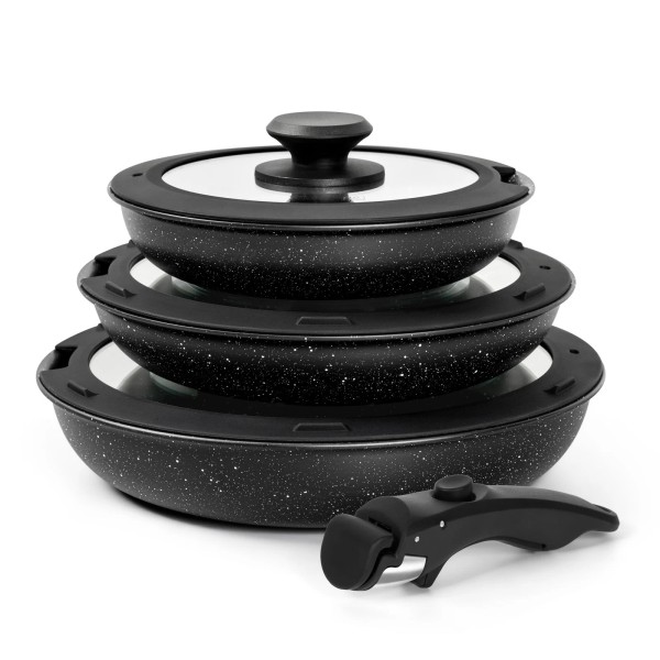 MICHELANGELO Nonstick Frying Pan Set with Lid, 8"" 9.5"" and