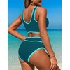YACUN Womens High Waisted Bikini Sets Two Piece Color Block
