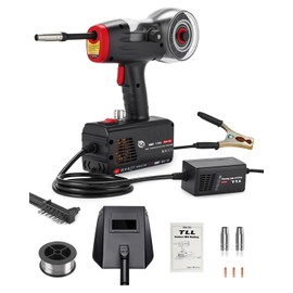 TLL Portable MIG Welder Handheld 120A 110V, Hand Held Welder Gun, Gasless Flux Core Welding Machine, Handheld IGBT Inverter for DIY, Professional Repair Use (TLL-MIG120)