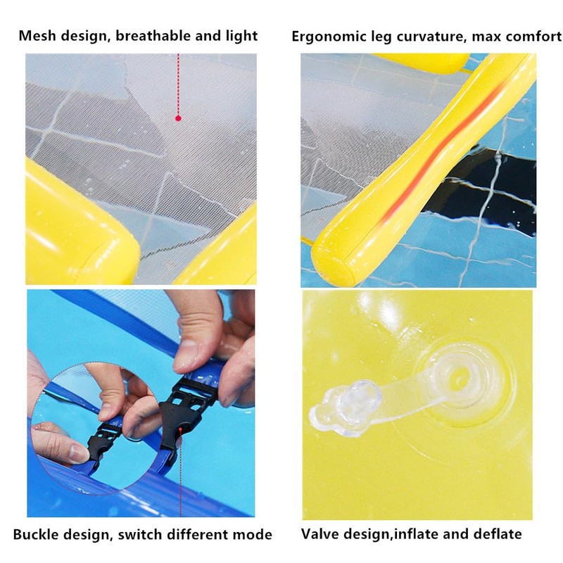 Inflatable Pool Floats Hammock,Multi-Purpose Water Floating Inflatable Lounge Pool Float