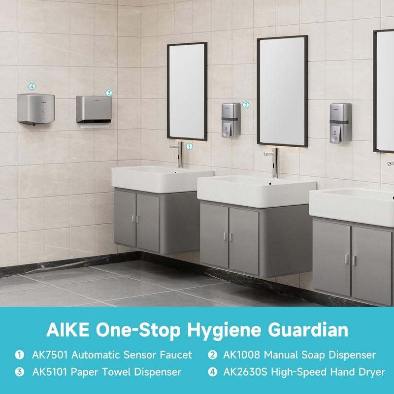 AIKE Wall Mount Liquid Soap Dispenser, 27oz Large Capacity with