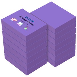 ZCZN Small Sticky Notes 38 x 51mm, 100 Sheets/Pad, 14 Pads, Purple