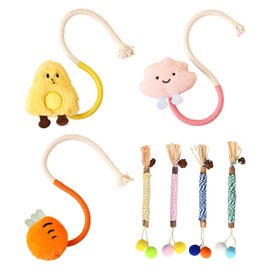 Ziyonix Pack of 7 Catnip Toys for Cats, Kittens, Cat Chewing Wood Sticks, Cotton Rope Chew Toy, Interactive Cat Toy for Dental Care, Play, Chewing