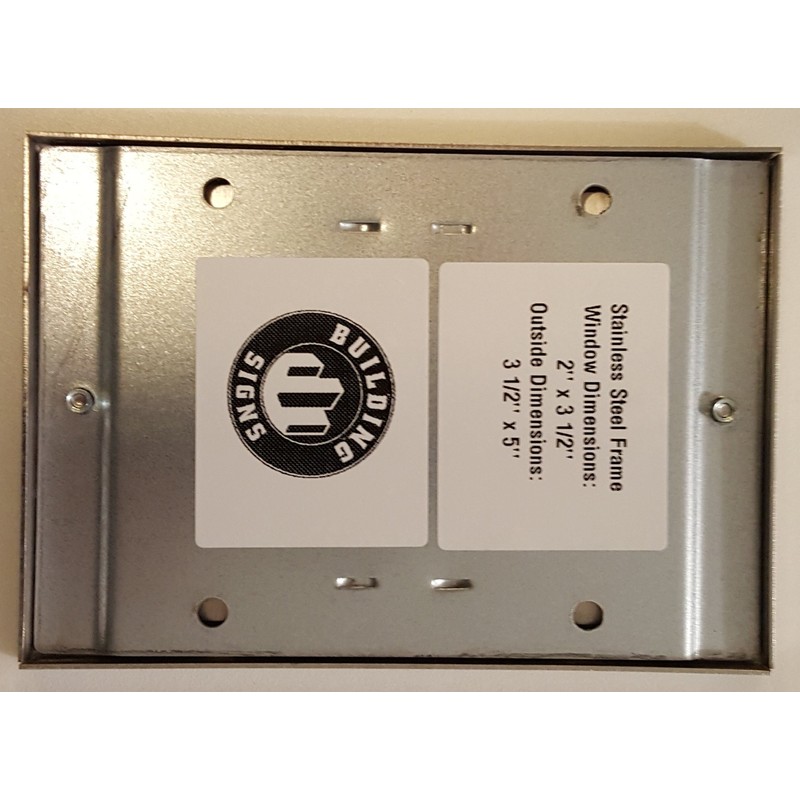 Elevator Certificate Frame 3.5 x 2 Stainless Steel