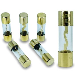 30A AGU Gold Plated Glass Fuse 30 Amp Car Audio Pack of 5 AGU Fuse for Car/Auto/Marine Audio Stereo Amplifier Power Protection