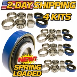 HD Switch (4 Kits) Front Wheel Bearing Rebuild Kit fits Scag 482621 w/ UPGRADED SEALS