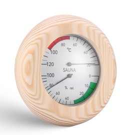 Wowlela 2-in-1 Sauna Thermometer & Hygrometer, Wall Mount, FBA-145XS-UK4458794, 0-120°C, 0-100% RH, High Accuracy, Ideal for Home & Commercial Saunas