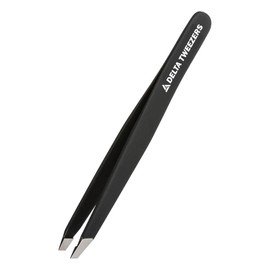 Delta Tweezer Eyebrow Tweezers for Women Facial Hair Pinzas Para Cejas Professional Stainless Steel Ingrown Facial Hair Removal Tweezer Men & Beauty & Personal Care Tools (1, Black)