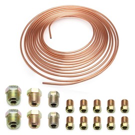 Topteng ArCopper Nickel Brake Line Tubing Kit 3/16 OD 25 Foot Coil Roll Fittings