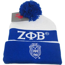 New Zeta Phi Beta Winter Knit Beanie w/Pompom