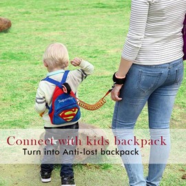 Locisne Pack of 2 Baby Anti-Lost Belts, Baby Children Safety Anti Lost Walking Hand Belt Wrist Link Bungee Lead Safety Toddler Harness, Travel Aid (1.8 m + 2.5 m)