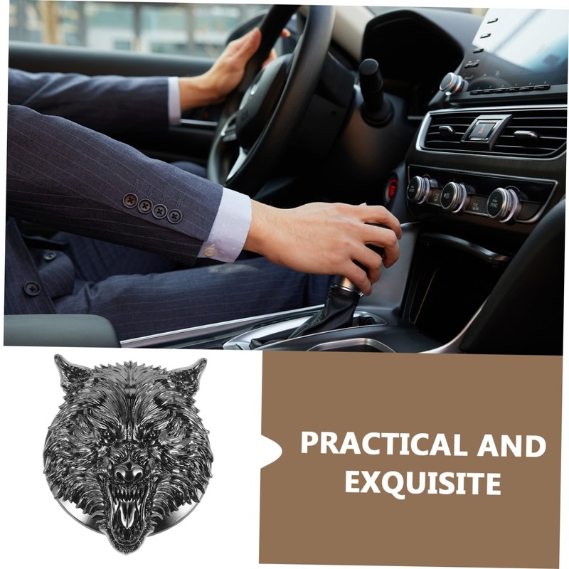 FOYTOKI Accessories Wolf Head Push to Start Button Cover for